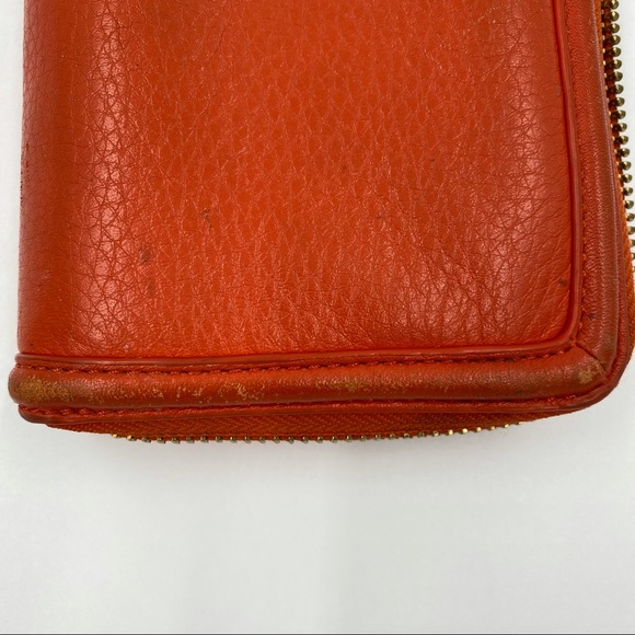 Tory Burch Amanda Zip Around Continental Wallet in Orange - Picture 7 of 11